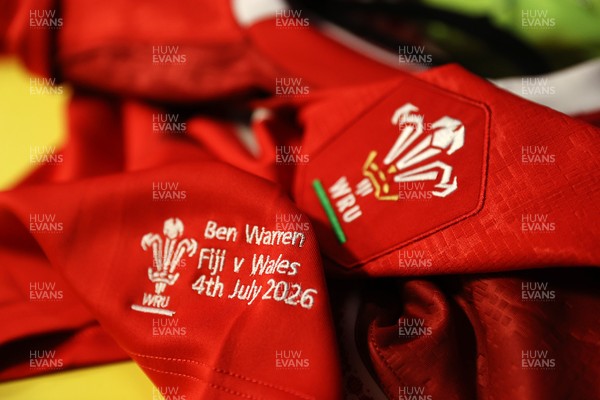 040726 - Fiji v Wales - Nations Championship - Ben Warren�s jersey in the dressing room before the game