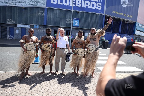 040726 - Fiji v Wales - Nations Championship - Both sets of fans outside the stadium before the game