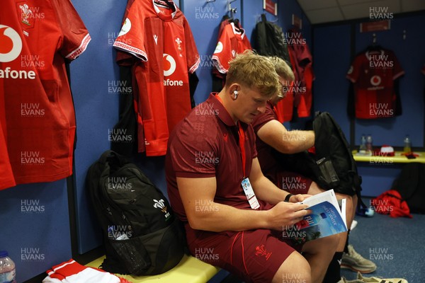 040726 - Fiji v Wales - Nations Championship - Jac Morgan in the dressing room before the game
