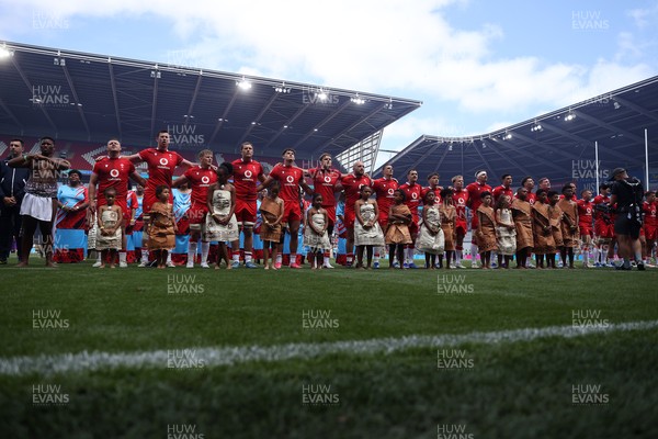 040726 - Fiji v Wales - Nations Championship - Wales sing the anthem