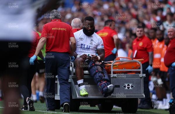 040726 - Fiji v Wales - Nations Championship - Semi Radradra of Fiji is taken off the field injured