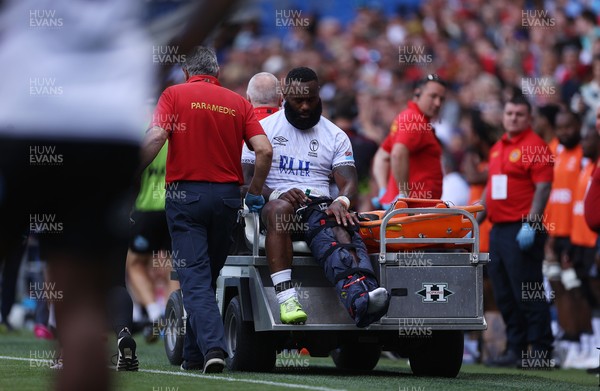 040726 - Fiji v Wales - Nations Championship - Semi Radradra of Fiji is taken off the field injured