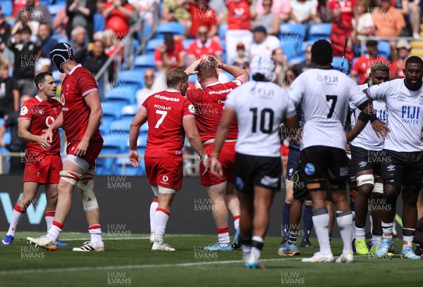 040726 - Fiji v Wales - Nations Championship - Rhys Carre of Wales celebrates scoring a try