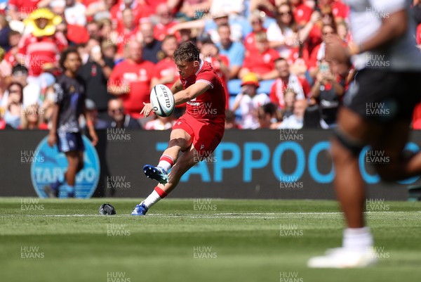 040726 - Fiji v Wales - Nations Championship - Dan Edwards of Wales kicks the conversion