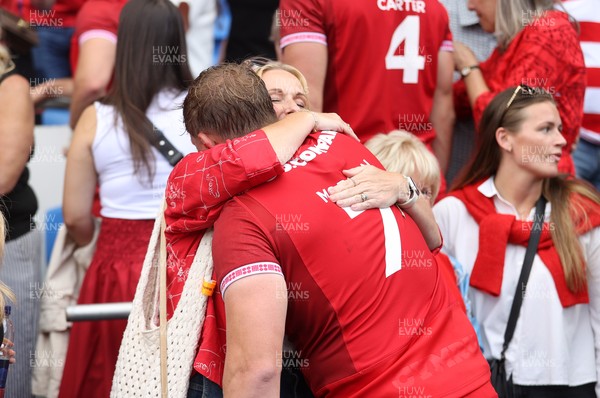 040726 - Fiji v Wales - Nations Championship - Jac Morgan of Wales with family at full time