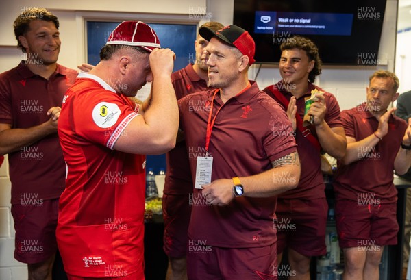 040726 - Fiji v Wales - Nations Championship - Ben Warren of Wales receives his first cap from Paul James