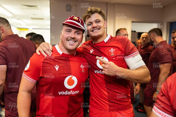 040726 - Fiji v Wales - Nations Championship - Ben Warren with Taine Plumtree of Wales