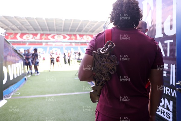 040726 - Fiji v Wales - Nations Championship - Kane James with the Love Spoon