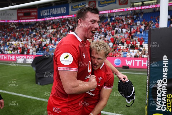 040726 - Fiji v Wales - Nations Championship - Adam Beard and Blair Murray of Wales 