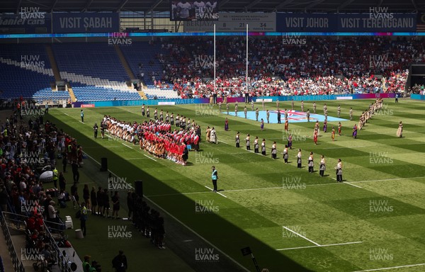 040726 - Fiji v Wales, Nations Championship - A Wales flag on the pitch ahead of the match