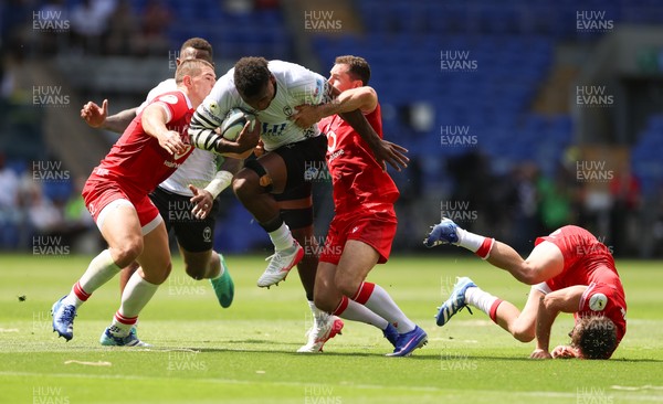 040726 - Fiji v Wales, Nations Championship - Elia Canakaivata of Fiji charges forward