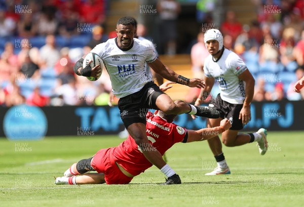040726 - Fiji v Wales, Nations Championship - Jiuta Wainiqolo of Fiji breaks away