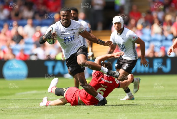 040726 - Fiji v Wales, Nations Championship - Jiuta Wainiqolo of Fiji breaks away