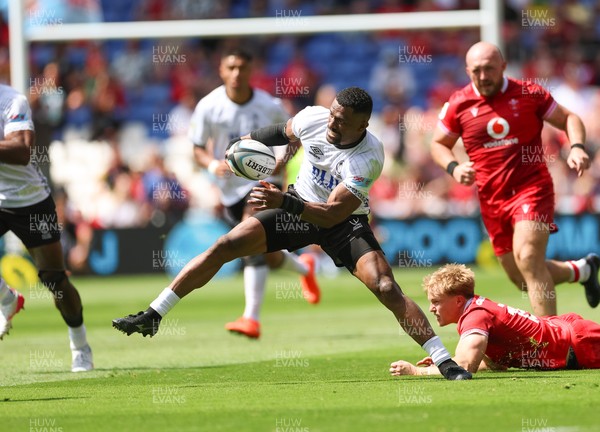040726 - Fiji v Wales, Nations Championship - Jiuta Wainiqolo of Fiji breaks away