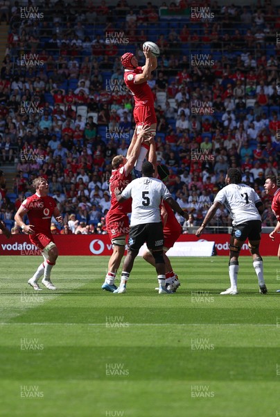 040726 - Fiji v Wales, Nations Championship - James Botham of Wales takes the line out