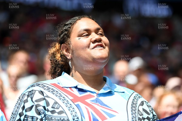 040726 - Fiji v Wales - Nations Championship - Fiji fans during the anthem