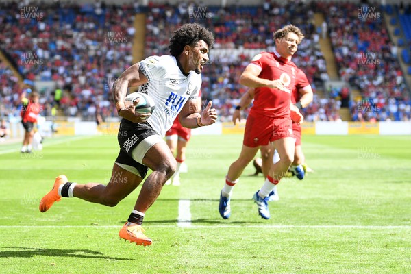 040726 - Fiji v Wales - Nations Championship - Selestino Ravutaumada of Fiji runs in to score a try