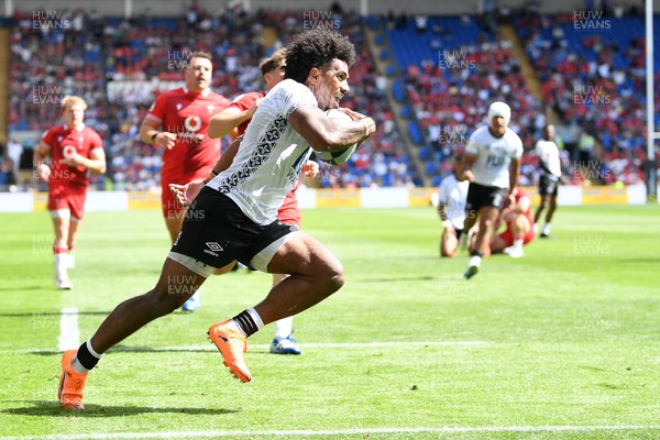 040726 - Fiji v Wales - Nations Championship - Selestino Ravutaumada of Fiji runs in to score a try