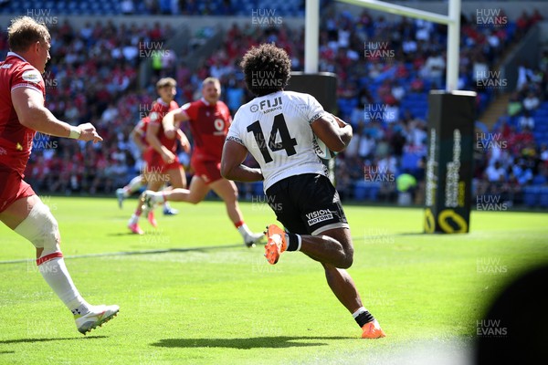 040726 - Fiji v Wales - Nations Championship - Selestino Ravutaumada of Fiji runs in to score a try