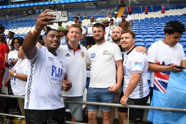 040726 - Fiji v Wales - Nations Championship - Livai Natave of Fiji with fans at full time