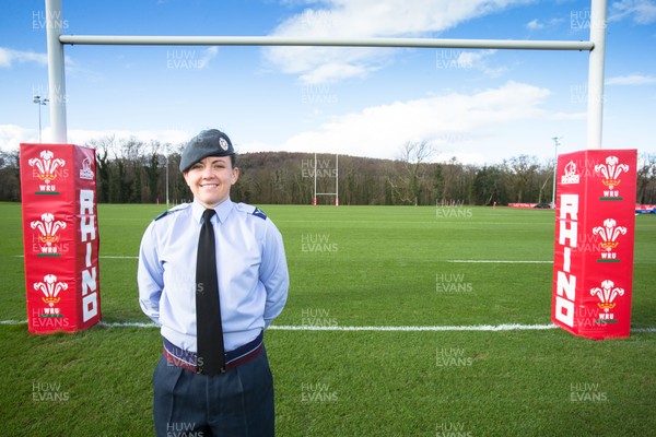 100216 - First WRU professional female rugby player - Wales flanker Sian Williams who has been awarded Elite Athlete Status by the RAF making her the first full-time professional Welsh female rugby player