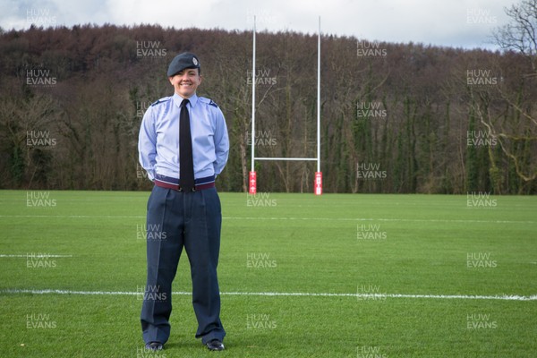 100216 - First WRU professional female rugby player - Wales flanker Sian Williams who has been awarded Elite Athlete Status by the RAF making her the first full-time professional Welsh female rugby player