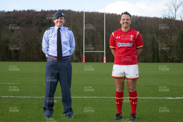 100216 - First WRU professional female rugby player - Wales flanker Sian Williams who has been awarded Elite Athlete Status by the RAF making her the first full-time professional Welsh female rugby playerNB - COMPOSITE IMAGE