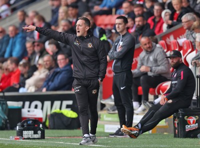 260425 - Fleetwood Town v Newport County - Sky Bet League 2 - Newport caretaker manager Dafydd Williams