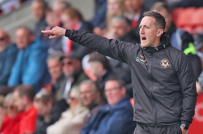 260425 - Fleetwood Town v Newport County - Sky Bet League 2 - Newport caretaker manager Dafydd Williams