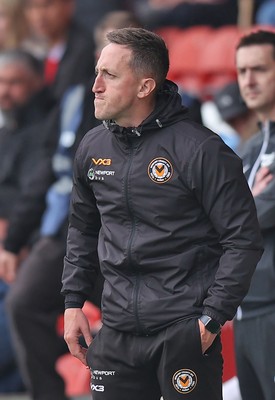 260425 - Fleetwood Town v Newport County - Sky Bet League 2 - Newport caretaker manager Dafydd Williams