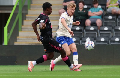 250726 - Forest Green Rovers v Cardiff City, Pre-Season Friendly - Joel Bagan of Cardiff City fires a shot at goal