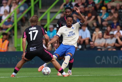 250726 - Forest Green Rovers v Cardiff City, Pre-Season Friendly - Chris Willock of Cardiff City shoots to score the third goal