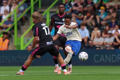 250726 - Forest Green Rovers v Cardiff City, Pre-Season Friendly - Chris Willock of Cardiff City shoots to score the third goal