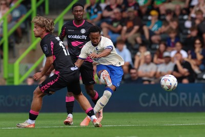 250726 - Forest Green Rovers v Cardiff City, Pre-Season Friendly - Chris Willock of Cardiff City shoots to score the third goal