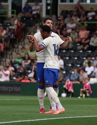 250726 - Forest Green Rovers v Cardiff City, Pre-Season Friendly - Chris Willock of Cardiff City scores from the penalty spot