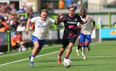 250726 - Forest Green Rovers v Cardiff City, Pre-Season Friendly - Isaak Davies of Cardiff City breaks away