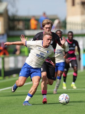 250726 - Forest Green Rovers v Cardiff City, Pre-Season Friendly - Isaak Davies of Cardiff City breaks away