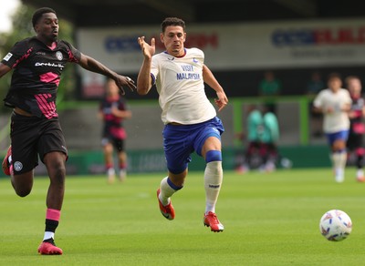250726 - Forest Green Rovers v Cardiff City, Pre-Season Friendly - Yousef Salech of Cardiff City breaks away