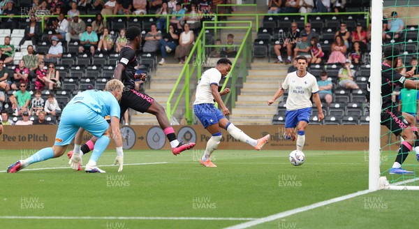250726 - Forest Green Rovers v Cardiff City, Pre-Season Friendly - Chris Willock of Cardiff City scores the second goal