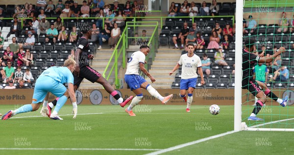 250726 - Forest Green Rovers v Cardiff City, Pre-Season Friendly - Chris Willock of Cardiff City scores the second goal