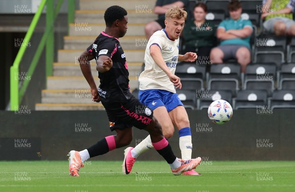 250726 - Forest Green Rovers v Cardiff City, Pre-Season Friendly - Joel Bagan of Cardiff City fires a shot at goal