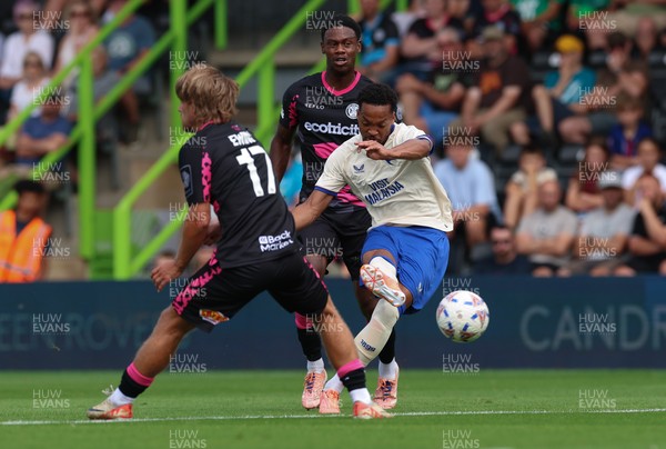 250726 - Forest Green Rovers v Cardiff City, Pre-Season Friendly - Chris Willock of Cardiff City shoots to score the third goal