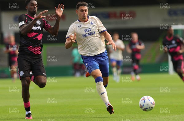 250726 - Forest Green Rovers v Cardiff City, Pre-Season Friendly - Yousef Salech of Cardiff City breaks away