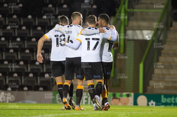 011220 - Forest Green Rovers v Newport County - Sky Bet League 2 - Tristan Abrahams of Newport County celebrates his penalty