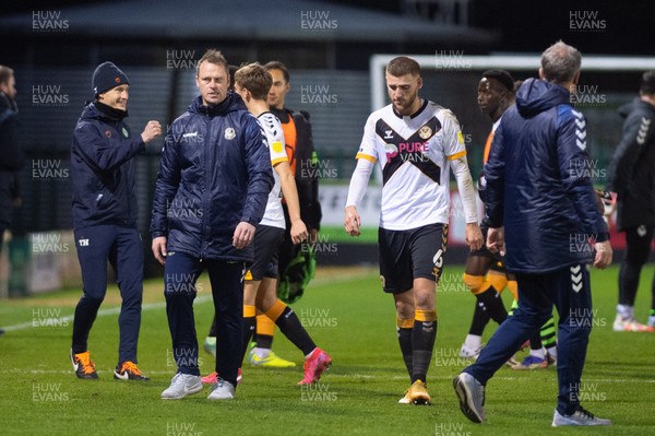 011220 - Forest Green Rovers v Newport County - Sky Bet League 2 - Mike Flynn Newport County manager and Brandon Copper of Newport County leave the field at the final whistle