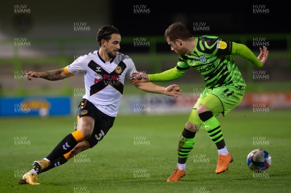 011220 - Forest Green Rovers v Newport County - Sky Bet League 2 - Liam Shephard of Newport County takes on Nicky Cadden of Forest Green