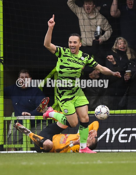 050222 - Forest Green Rovers v Newport County, Sky Bet League 2 - Kane Wilson of Forest Green Rovers celebrates after Forest Green score the opening goal