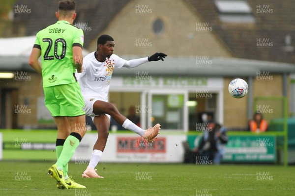 061018 - Forest Green Rovers v Newport County - EFL SkyBet League 2 - Tyreeq Bakinson of Newport County hits a cross field pass