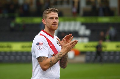 141017 Forest Green Rovers v Newport County - EFL SkyBet League 2 - Scot Bennett of Newport County salutes the travelling support at the end of the game