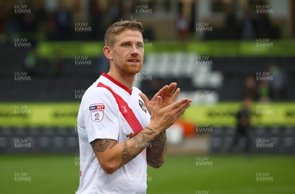 141017 Forest Green Rovers v Newport County - EFL SkyBet League 2 - Scot Bennett of Newport County salutes the travelling support at the end of the game